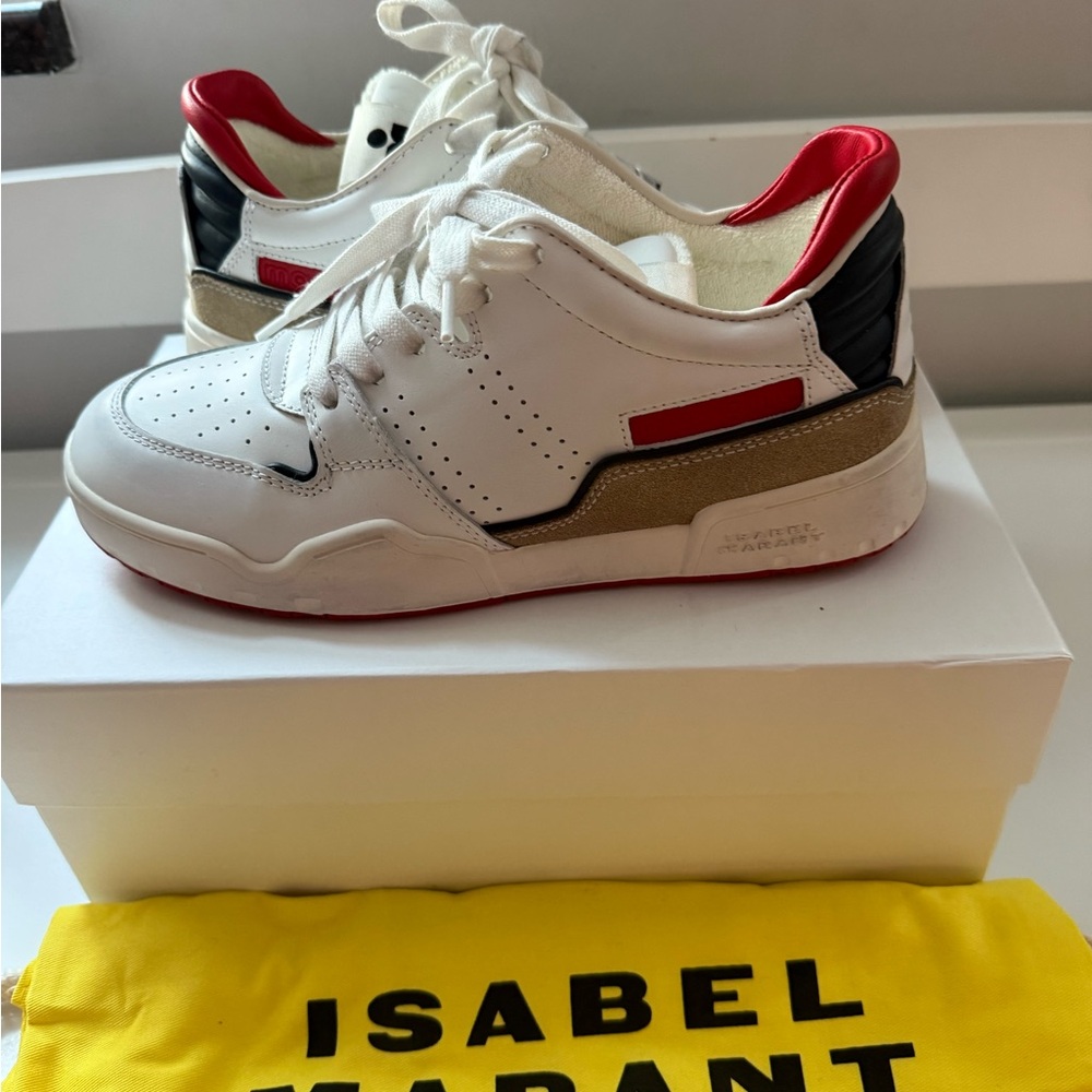 NWT - Classic stadium - Isabel Marant - 38 - White and Red Sneakers